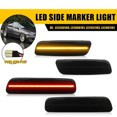 For 2000-2005 Lexus IS300 Smoke Front Amber+ Rear Red LED Side Marker Light 4PCS - Image 1 of 4