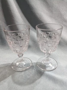 2 Vintage Early American Pattern Glass Flint Currier and Ives Goblet - Picture 1 of 24