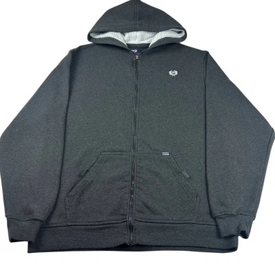 Chaqueta con Capucha Y2K Phat Farm Sherpa Forrada de Vellón Cremallera Completa Gris Para Hombre Talla XL Foto 1 de 4