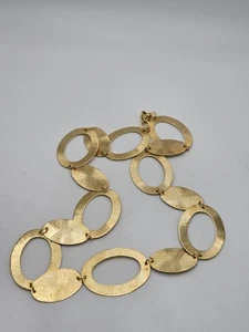 Rivka Friedman 18K Gold Clad Link Circles Necklace 34” - Picture 1 of 13