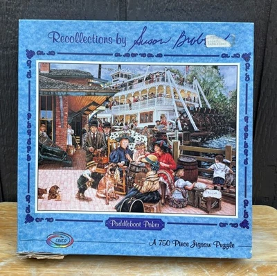 Recollections By Susan Brabeau Paddleboat Poker 750-Piece Jigsaw Puzzle 1996 - Image 1 of 4