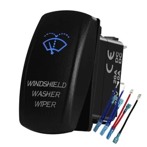 Blau LED Scheibenwaschanlage Wischer Momentan Wippschalter 7Pin Mom (ON)-Off-ON... - Bild 1 von 5