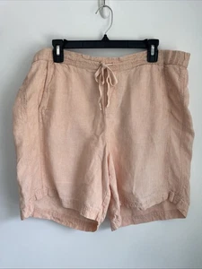 Pantalones Cortos Jill Love de Lino para Mujer Talla GRANDE Coral Melocotón Cordón Bolsillos V10 - Imagen 1 de 3