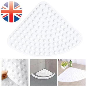 Non Slip Shower Mat,Rubber Corner Bath Mat Bath Mat Safety Mats with Drain Hole - Picture 1 of 12