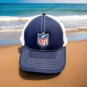 Gorra de algodón de fútbol americano con escudo de la NFL azul blanco ajustable nueva sin etiquetas - Imagen 1 de 7