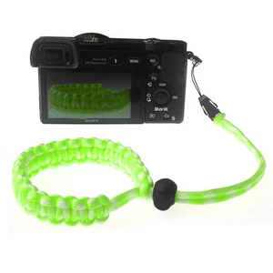Green/White Quick Release Braided 550 Paracord Adjustable Camera Wrist Strap - Picture 1 of 5