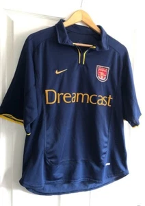 Original 2000 - 2002 Nike Arsenal Dreamcast Away Football Shirt Blue - Picture 1 of 9