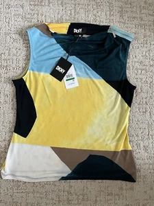 DKNY Sleeveless Color Block top PL NWT - Picture 1 of 4