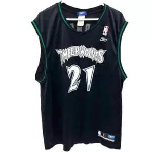 Vintage NBA Minnesota Timberwolves #21 Garnett Basketball Jersey Men's Large - Picture 1 of 8