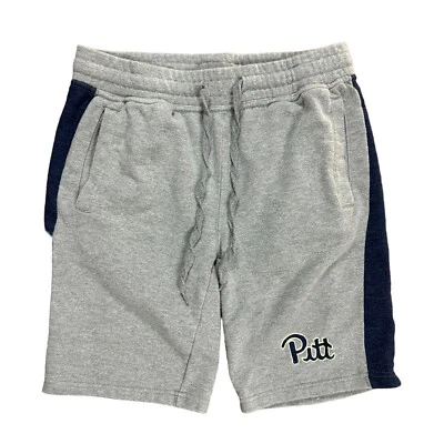 Mens Y2K Colosseum Pitt Panthers Grey College Sweat Shorts Size S - Image 1 of 4