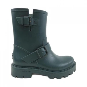 Jimmy Choo Size 36 Women's Round Toe Rubber Rain Boots Ankle Boots in Green - Picture 1 of 6