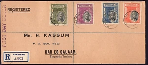 1936 ZANZIBAR Dar Es Salaam Africa Sultan FDC REGISTERED Cover - Picture 1 of 4