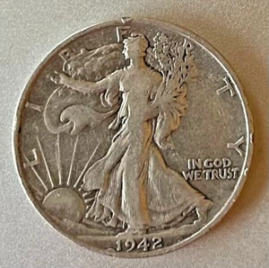 1942 S mint Silver Half Dollar coin Circulated Walking Liberty - Picture 1 of 7