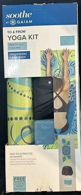 Kit de Yoga Soothe by Gaiam To & From con Videos Lima/Verde azulado 24"W x 68"L Nuevo Foto 1 de 4