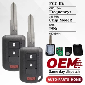 1/2X Remote Key Fob for 2014-2020 OUTLANDER / OUTLANDER SPORT OUCJ166N 6370C135 - Picture 1 of 12