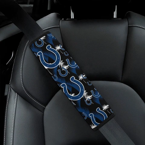 2pcs Indianapolis Colts Car Seat Belt Pad Hawaii Print The Shoulder Pad Cover Cover
