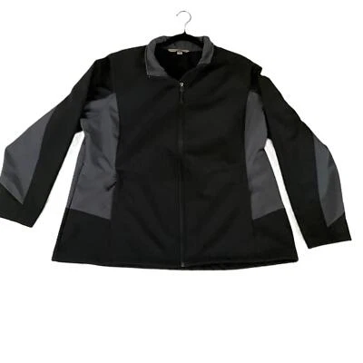 Port Authority Black Grey Colorblock Full Zip Soft Shell Jacket Womens 3XL - Image 1 of 4