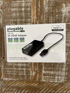 SEALED Plugable USB 3.0 2K HDMI Adapter Black Supports 1080p - Picture 1 of 3