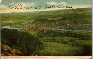 Vintage Vermont VT Postcard Bird's Eye View White River Junction VT Posted 1907 - Picture 1 of 3