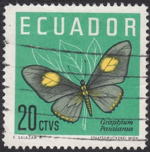 1964 Ecuador - SC# 711 - F - Butterfly Type of 1961 - Used - Picture 1 of 2