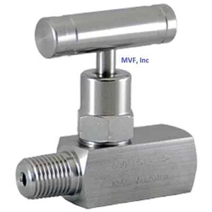 Needle Valve, Mini, 1/4" Male NPT x 1/4" Female NPT 6000 PSI Stainless 548IN05 - Picture 1 of 2