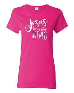 Camiseta Jesus Loves This Hot Mess Junior Fit Damas 1640 - Imagen 1 de 42