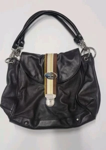 CHRISTINE PRICE PREMIUM BROWN LEATHER SHOULDER BAG With Snap Closure  - Picture 1 of 11