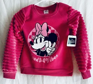 Disney Minnie Mouse Sweatshirt Girls Size 7 Pink NWT - Picture 1 of 6