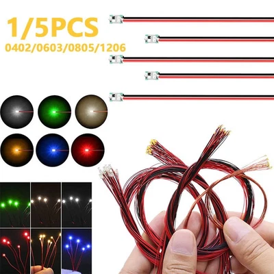 Wired Micro LED Pre-Soldered 0402,0603, 0805,1206 Copper Wire Lights SMD - Image 1 of 4