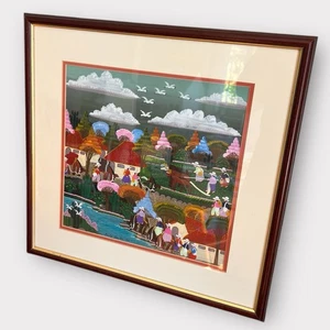 Arte popular mexicano Felipe Benítez Miranda pintura enmarcada - Imagen 1 de 6