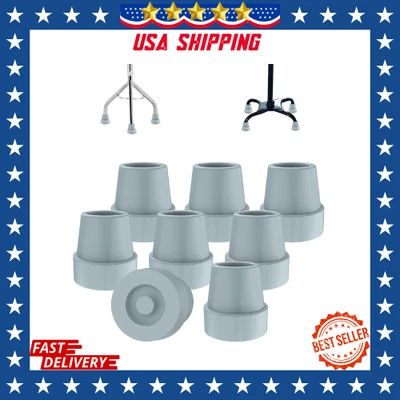 Punta de caña cuádruple gris 8 piezas punta de caña de goma antideslizante duradera 1/2 pulgada. Pie de repuesto Foto 1 de 4