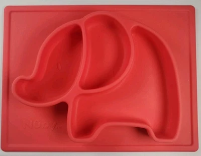 NUBY SURE GRIP MIRACLE MAT PLACA DE SILICONA PLATO BEBÉ NIÑO ELEFANTE ROJO  Foto 1 de 3