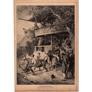 Partenza per la danza nuziale Partenza per la danza nuziale F. Leisten 1892 V1-3 - Foto 1 di 2