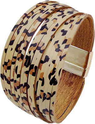 Pulseras envolventes de cuero boho para mujer trajes de concierto country pulsera de cuero con Foto 1 de 4