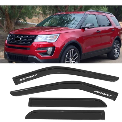 For 11-19 Ford Explorer Window Visor Rain Guard Shade Smoke Acrylic w/ Sport 4PC Foto 1 de 4