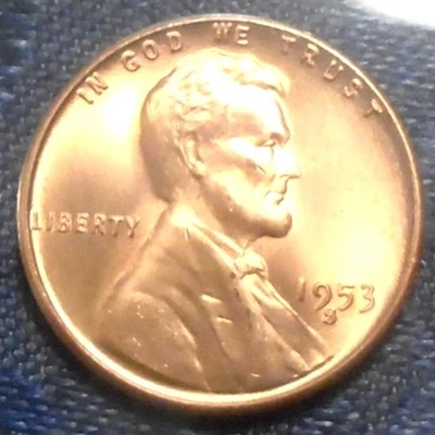1953 S Wheat Cent BU Gem Brilliant UNCIRCULATED RED RARE San Fran HiGH GRADE!! - Image 1 of 3