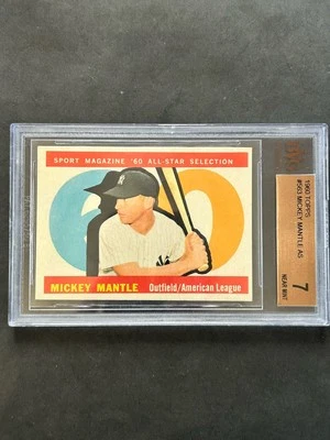Mickey Mantle Yankees 1960 #563 All Star en muy buen estado 7 casi nuevo Foto 1 de 4