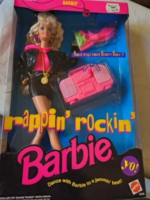 Rappin’ Rockin’ Barbie 1991 Mattel 3248 w Working Boombox (box Wear) New Sealed - Image 1 of 2