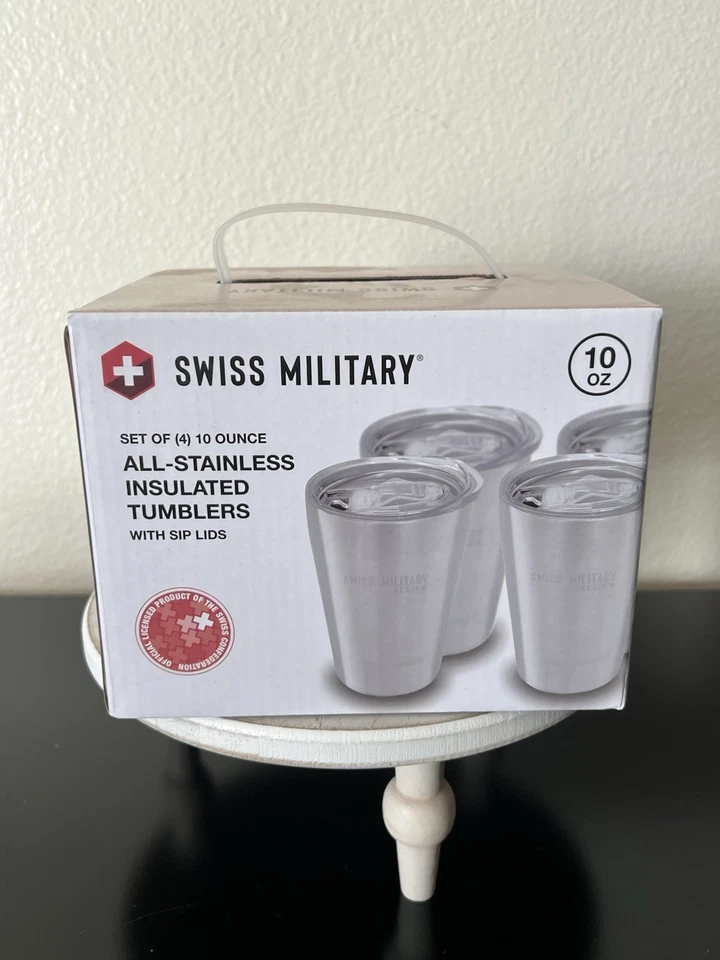 Vasos de viajero Swiss Military totalmente aislados de acero inoxidable con tapas para sorber 10 oz Foto 1 de 4
