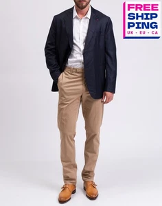 RRP €2970 ISAIA Wool Blazer Jacket IT54 US44 XXL Single-Breasted Striped Blue - Picture 1 of 9