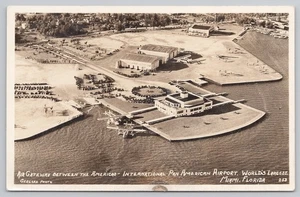 RPPC Pan American Airport Miami Florida FL Air Gateway Vtg Real Photo Postcard - Picture 1 of 2