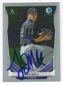 SAM MOLL COLORADO ROCKIES SIGNED 2014 BASEBALL CARD OAKLAND A'S CINCINNATI REDS - Picture 1 of 1