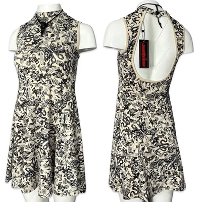 VESTIDO SKATER MINI BEIGE ESTAMPADO TATUAJE STEAMPUNK GÓTICO PUNK JAWBREAKER DRA8439 Foto 1 de 4