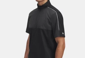NUEVO Pullover de golf Under Armour Drive Storm Wind media manga negro XLARGE - Imagen 1 de 5