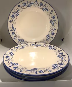 4 PIATTI LARKSPUR BLU HEINRICH/AMY LEONHARD DEMDACO FIORI DIPINTI A MANO - Foto 1 di 6