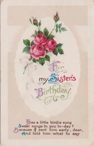 UK Greetings postcard 'For My Sister's Birthday' Verse on front - Picture 1 of 2