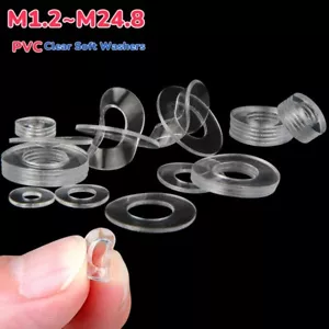 PVC Insulation Screw Washers Plastic Transparent Soft Ultra-thin Sealing Gasket - Bild 1 von 8