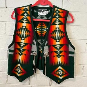 #8538 SILVERADO SOUTHWEST GREEN WOOL VEST SIZE M-L - Picture 1 of 9