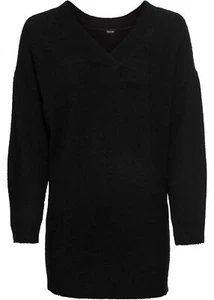 Jersey de punto cuello en V T. 32/34 negro mujer jersey de punto nuevo - Imagen 1 de 1