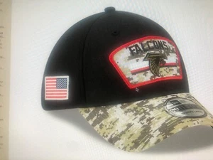 Atlanta Falcons New Era Negro Camuflaje 2021 Saludo al Servicio Camionero Sombrero Snapback - Imagen 1 de 2